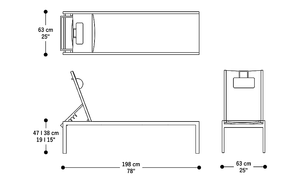 Image of the main dimensions of the product